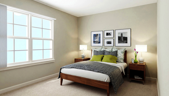 Model apartment bedroom